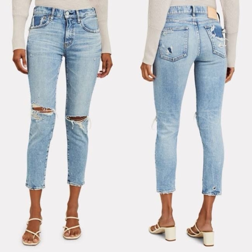 NWT Moussy‎ Vintage Billings Skinny Distressed Denim Jeans Blue 26 Designer